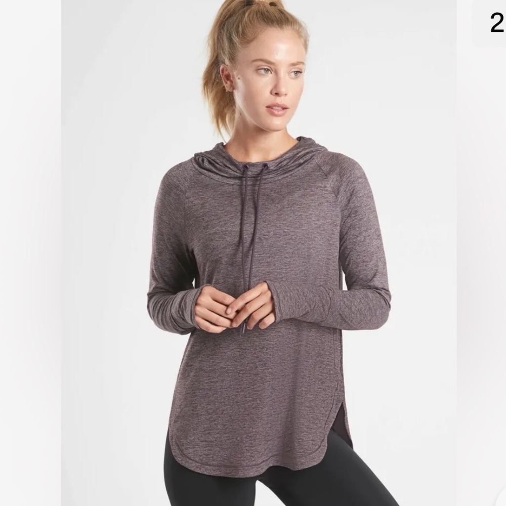 Athleta uptempo hoodie sweatshirt size S purple plum athletic